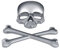 Metall 3D Car Logo Metall Aufkleber Emblem Badge Aufkleber Skelett Schädelknochen (Silver)