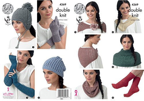 King Cole 4369 Knitting Pattern Leaflet Hats, Scarf, Neck Warmers, Gloves and Fingerless Gloves to Knit in King Cole Baby Alpaca DK
