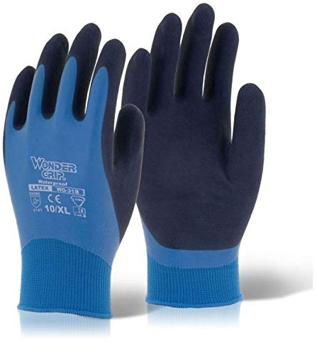 Wonder Grip Aqua WG-318 vollständig beschichtete wasserdichte Latex-Handschuhe, 9- LARGE, 300