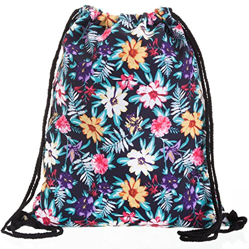 Compagno Turnbeutel Fullprint Rucksack Beutel Tasche Sport-Beutel, Rucksack Farbe:Flowers