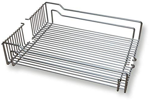 Einhängeboden Einhängekorb für Hoch-Schrank Dispensa/Drahtkorb für 50er Apothekerschrank / 450 x 467 x 110 mm/Stahl Silbergrau (matt verchromt) von SO-TECH®