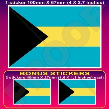 BAHAMAS Bahamische Commonwealth Flagge 100mm Auto & Motorrad Aufkleber, Vinyl Sticker x1+2 BONUS