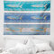 ABAKUHAUS Mosaik Wandteppich, Marine-Art-Muster aus Weiches Mikrofaser Stoff Waschbar ohne Verblassen Digitaldruck, 150 x 110 cm, Schieferblau