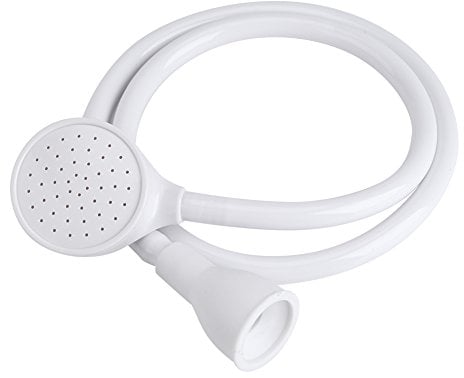 42.9in Single Tap Bath Sink Shower Head, Pet Shower Hose Sprayer with Push On Mixer for Bathroom Sink Drain Spray for Compact Spaces