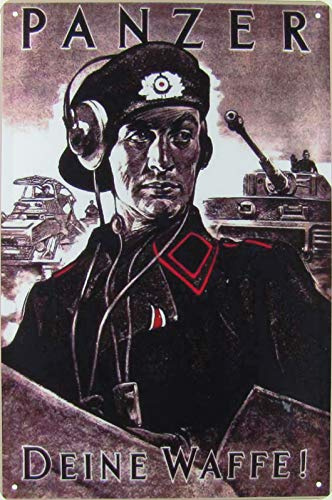 Blechschild 20x30cm gewölbt Panzer Deine Waffe Soldat Weltkrieg Deko Geschenk Schild