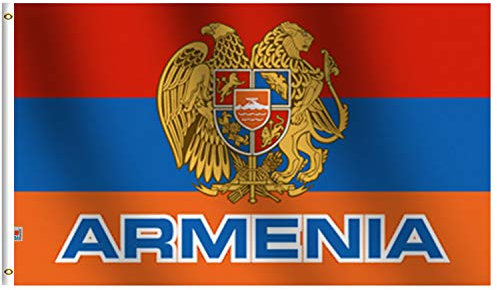 Armenien-Flagge, 90 x 150 cm, für den Außenbereich, groß, mittelgroß, beidseitig verwendbar, strapazierfähiges 100D-Polyester, Segeltuchkopf und doppelt genäht, Messingösen für einfache Präsentation,