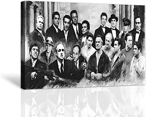 HAO SHUN DA Gangster Collage Poster, Ölgemälde auf Leinwand, Poster und Drucke, Dekoration, Wandkunst, Bild, Wohnzimmer, Wand (30,5 x 45,7 cm, Kunstwerk - 03)