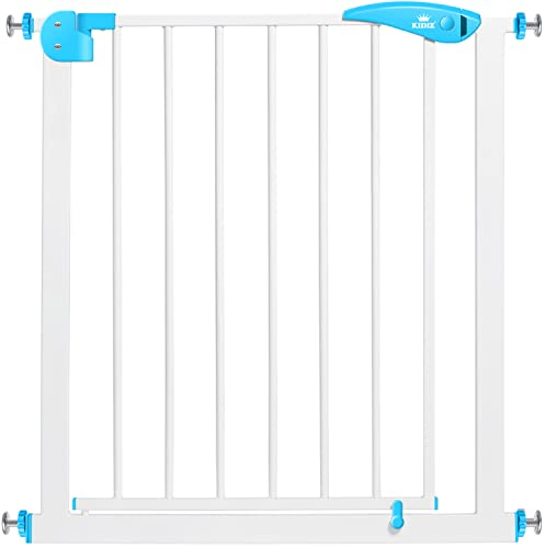 KIDIZ® Rejilla de Seguridad para Puerta, Rejilla para escaleras, Rejilla para Mascotas, sin Agujeros, orientable por Ambos Lados, 74-87 cm