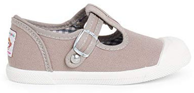 Pisamonas Zapatillas Lona Niños Puntera Goma Tipo Pepitos Size 21 Color Gris