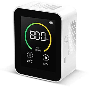 VISLONE CO2 Messgerät Luftqualität Messgerät Kohlendioxid CO2-Detektor Intelligenter Lufttester mit Temperatur-Feuchtigkeits-Anzeige 400-5000PPM Messbereich Gaskonzentration Inhalt TFT Farbbildschirm
