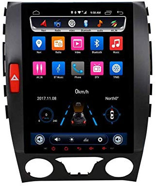 Auto GPS Navigation Video Player Radio TV, Straßennavigation Android Multimedia Auto mit Lenkradsteuerung Bluetooth Stereo, 9-Zoll-Touchscreen, für Ford Edge 2015-2017