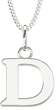 Aeon Jewellery Alphabet Initial Necklace - D | 925 Sterling Silver | Adjustable 16-18 Inch Silver Necklace | Polishing Cloth Included