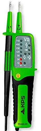 KPS-TP3000LED Spannungsprüfer AC/DC 750V Durchgangsprüfung Dioden Drehung und Phasenprüfung RCD Auslösung IP65 CAT.IV