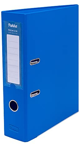 Pukka Pad, Premium Lever Arch File – 5 Pack of 2-Ring Binder Portfolios for Work or Home Paperwork Organisation - 32 x 28cm - Blue