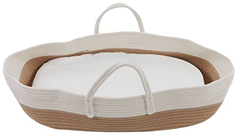 Baby-Wickelkorb, tragbarer, umweltfreundlicher Baby-Stubenwagen aus Baumwollseil für den Außenbereich für Neugeborene(Babykorb)