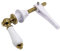 Harrington Marley Ceramic Toilet Brass Finish Cistern Lever Flusher | Traditional Victorian Style | Real Ceramic White Loo Cistern Lever Flush Handle | Wc Lavatory Flush | Gold/Brass Finish