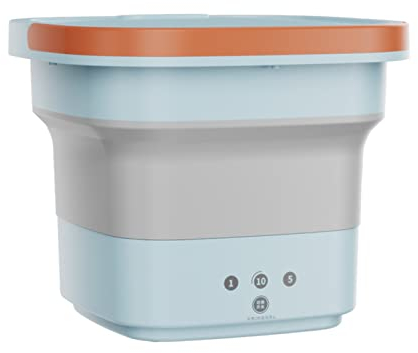 CEIEVER - Mini lavatrice pieghevole, 220 V, da campeggio, con centrifuga, mini lavatrice con cestello di scarico, per biancheria intima, calzini, vestiti per bambini