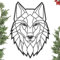 Metalldeko Schwebende Wandskulptur mit Schirmen Stahl (43 x 31 cm, Wolf)