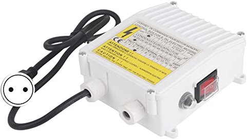 Boîtier de commande de pompe, Coffre-fort Coffret de commande de pompe de puits Disjoncteur de protection thermique Robuste pour l'industrie 550W Prise UE 220V