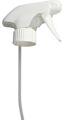 Sprühkopf für leere Sprühflaschen 500ml | 10er Pack mit 15cm Schlauch | Universal Sprühkopfaufsatz | verstellbar | mit feiner Düse | Wasserstrahl oder Diffusor | zum Bügeln, Reinigen und für Pflanzen