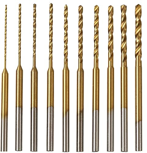Hbbebdgg -Twist-Bohrer-Set - 10 StüCk 0,6 Mm-2,2 Mm Kleiner Bohrer 2,35 Schaft HSS Mini-Gravierbohrer Lochbohrwerkzeug