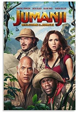 NANXIANG Jumanji Welcome to the Jungle Movie Poster Bühne Foto Bild Druck Leinwand Poster Wandfarbe Kunst Po