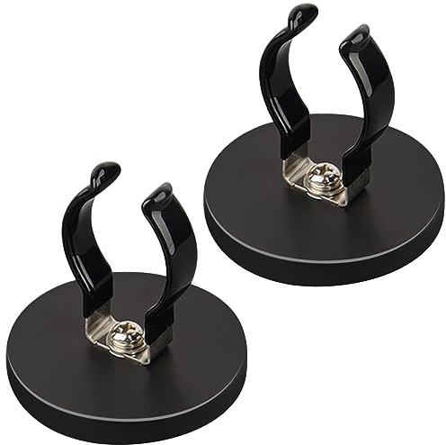 MUTUACTOR Magnetic Hooks,2PCS Anti-Slip Magnetic Mount Heavy Duty Hooks for Flashlight Holder,10lbs Large Opening Universal Magnets with Flexible Clamps for Garage Garden Workshop Storage