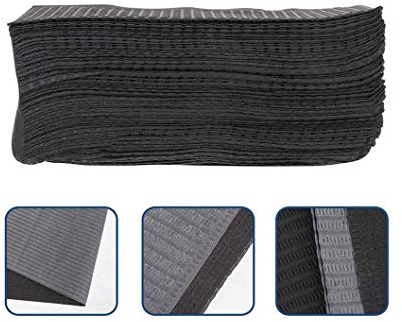 100PCS Disposable Patient Bibs Dental Paper Bibs Waterproof Dental Bibs Dental Scarf Towel Clinic Use tattoo table covers Tray covers (Black) (black)