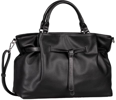 TOM TAILOR Naida Damen Shopper Umhängetasche Reißverschluss Groß Schwarz