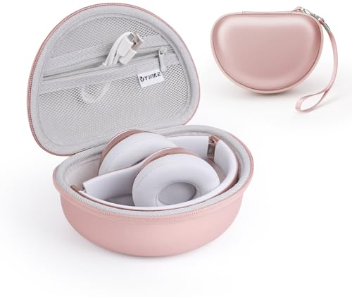 Case for Beats Solo3 /Solo 4 On-Ear Headphones, Portable Travel Hard Shell Storage Bag (Rose Gold)
