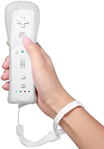 Aicharynic Wii-Fernbedienung: Gamecontroller Wii Controller Wireless Remote Bewegungssensor Vernbedinung Ersatz Gamepad Controller für Wii-Konsole und Wii, mit Silikonhülle und Handschlaufe