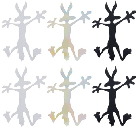 SUPERFINDINGS 9 Stück 3 Farben Cartoon Coyote Splat Aufkleber Reflektierende Dent Fix Autoaufkleber Coyote Aufkleber Splat Grafik Autoaufkleber Für Auto LKW Motorrad 18x13cm
