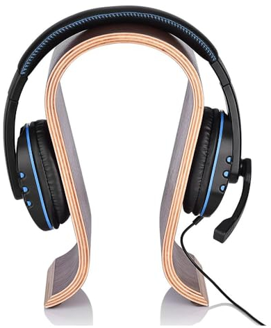 Durnrge Kopfhörerhalter Holz, Kopfhörer Ständer, Kopfhörerhalter Kopfhörerständer Universal aus Holz, U Form, Walnussholz, für Ihren Schreibtisch, Ideale Headset Halterung