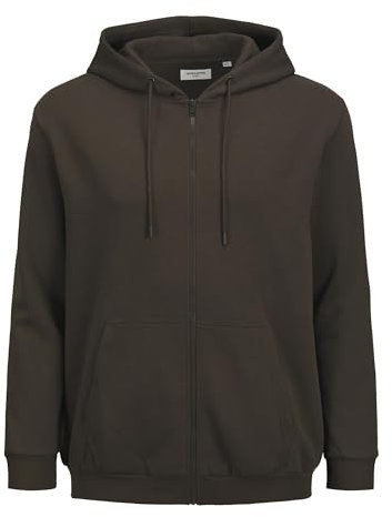 JACK & JONES Plus Jjebradley Herren-Sweatshirt mit Reißverschluss Noos Pls, Mulch, 5XL-7XL