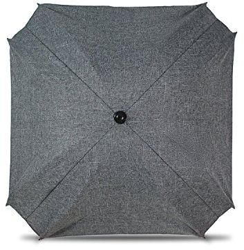 Skyline New Sonnenschirm für Kinderwagen, mit flexiblem Befestigungsarm, Sonnenschirm mit UV-Schutz, Durchmesser 70 cm (Grau Linen)