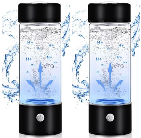 Wasserstoff-Infused Water Bottle - Tragbare Elektrolyse-Wasserflasche, explosionsgeschütztes Borosilikatglas, definiert Hydratation mit reichhaltigem Wasserstoffwasser für Gesundheitsbegeisterte