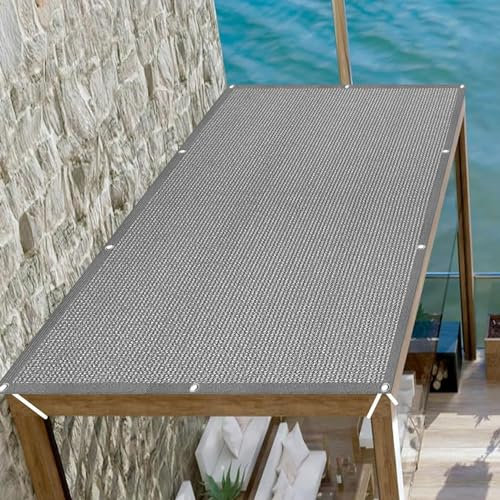 Voile d'ombrage Terrasse 80 x 450 cm Rayons UV à 95% Toile Tendue Exterieur avec Oeillets Perméable Brise Vent pour Couverture Végétale Serre Pergola, Gris Clair