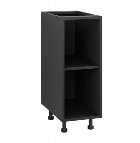 Laclar Unterschrank 30/82 für Spüle mit verstellbaren Füßen - funktionale Schrank mit Einlegeboden - Soft-Close-Tür - zur Selbstmontage - ideal für kleine Küchen - Schwarz