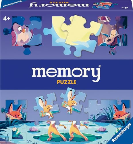 Ravensburger 24690 - Memory® Puzzle Tiere am Teich - Für 2-4 Memory® Fans ab 4 Jahren, der weltbekannte Merkspiel-Klassiker als Puzzlespiel