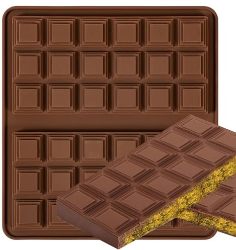 Moule Tablette Chocolat, 18 Cavités Silicone Moule Chocolat, Moules Pâtisserie Au Chocolat Antiadhésifs, Moules Chocolat Sucré Profond Pour Le Remplissage De Chocolat La Pistache(1 PCS)