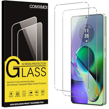 Coiwxmoi 2 Piezas Protector Pantalla Para Motorola Moto G54 5G/Moto G64 5G Cristal Templado Dureza 9H Antiarañazos Antihuellas Sin Burbujas Ultra HD Transparente Ultra Resistente Vidrio Película