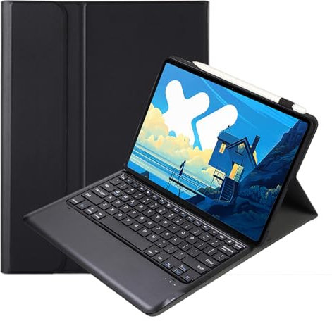 leleyo Cover tastiera per Huawei MatePad Pro 12.2 inch (2024) Custodia tastiera wireless magnetica rimovibile QWERTY per Huawei MatePad Air 12(Nero)