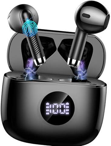 Cuffie Bluetooth Auricolari Bluetooth 5.4, Cuffie Wireless con 4 ENC Cancellazione Rumore Mic, Cuffie in Ear 40 Ore di Riproduzione, Cuffie Senza Filo HiFi Stereo IP7 Impermeabili per Android iOS