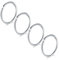 LAURITAMI 4 Stück Nasenpiercing Ring 22G Chirurgenstahl Dünn Nasenpiercing Ring Silber Set,Septum Clicker Ring,Lippe Ohr Nasenpiercing Schmuck 8MM