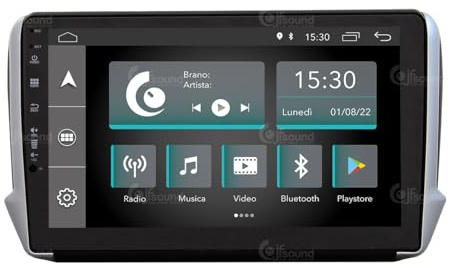 JF Sound - Autoradio Android JF-231P8-X7C - Per Peugeot 208/2008 (2014-2018) - CarPlay e Android Auto - GPS - 2GB RAM - 32GB ROM - DAB+ - 10 HD - Prodotto in Italia