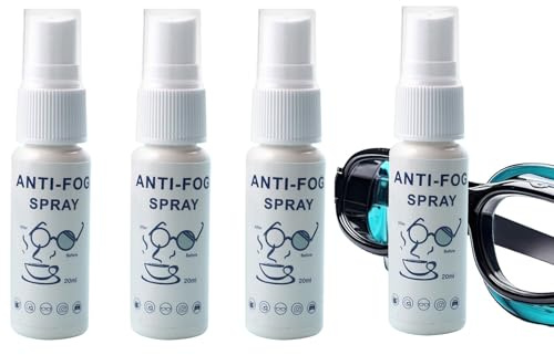 4 Stücke Anti Beschlag Spray Für Brillen, Anti Nebel Spray Für Gläser, 20ml AntiBeschlag Sprays Für Schwimmbrillen, Schlierenresistentes AntiBeschlag-Sprays Für Brillenn
