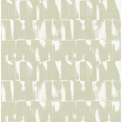 Bancroft Sage Artistic Stripe Wallpaper