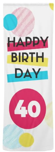 HappyRounds® Set - XXL Fahne 40. Geburtstag – XXL Banner 200×80 cm – Outdoor geeignet für Fahnenmast & Wand – wetterfest, langlebig & wiederverwendbar – Partydeko für Männer & Frauen