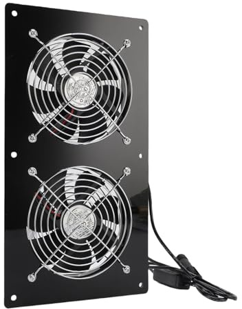 CHICIRIS Solarbetriebenes Ventilator-Set, Doppelte Abluftlüftung mit 15-W-Panel, IP67 Wasserdicht, für Hühnerstall, Gewächshaus, Haustierhausfenster