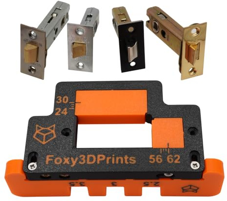 Foxy3DPrints Universal Adjustable Jig Router Template for Tubular Mortice Latch Door Faceplates